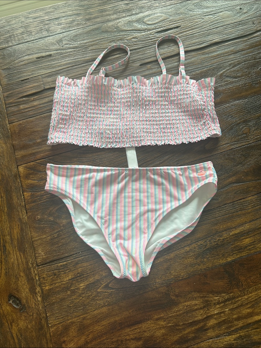 Vineyard Vines Girls Pink & Blue Stripe Bikini Set